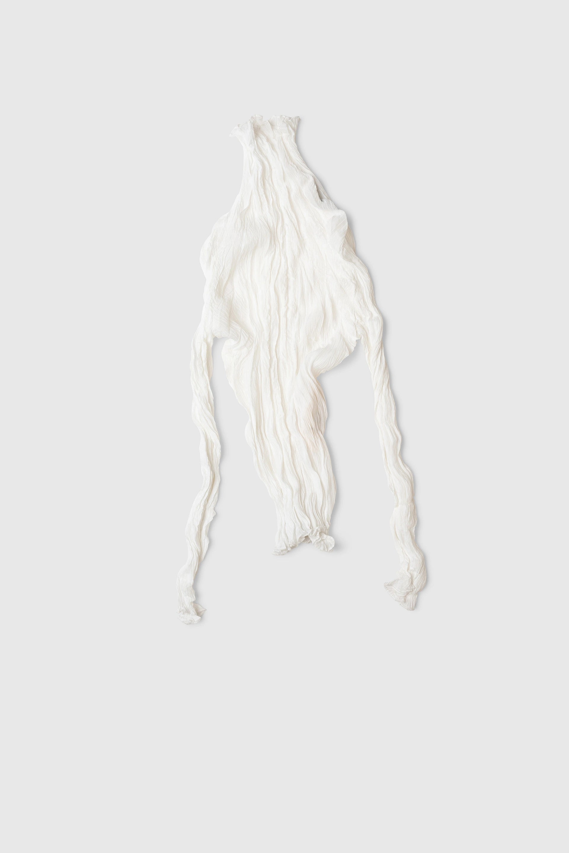 PLISSEE TOP white · crumpled rayon · Size ONESIZE