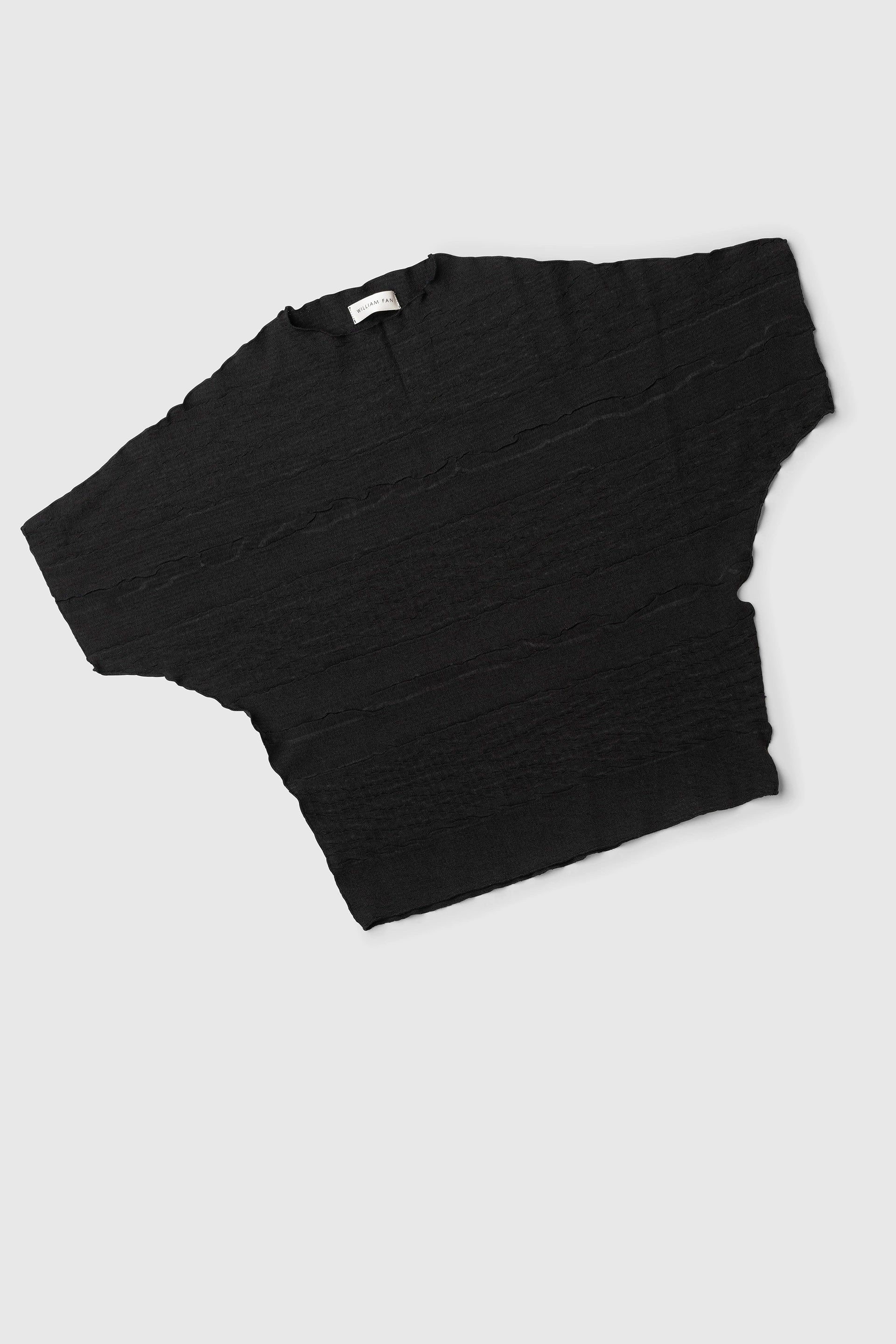 CROP SHIRT black structured · rayon · Size ONESIZE