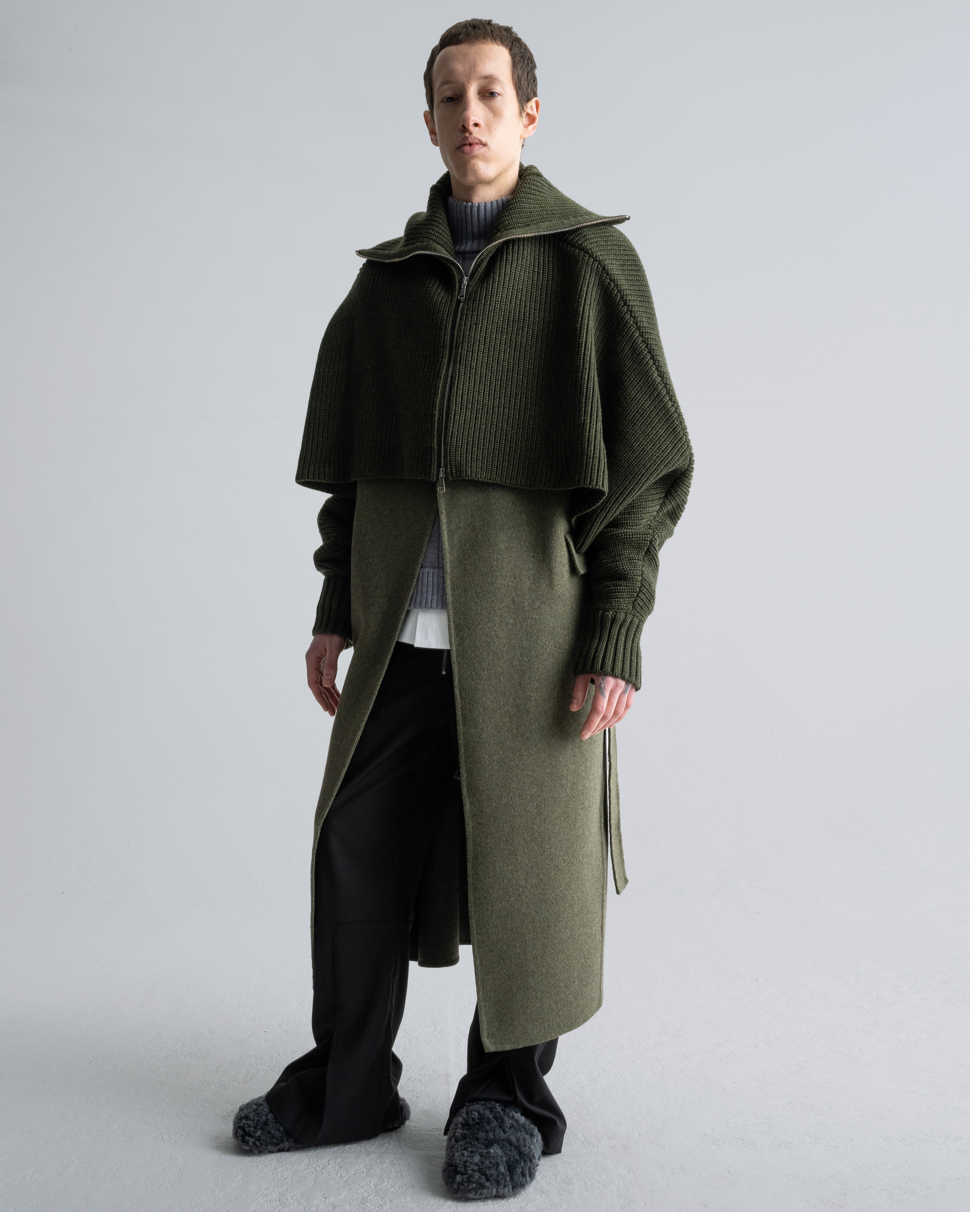 YONG JACKET moss green · merino wool · ONESIZE