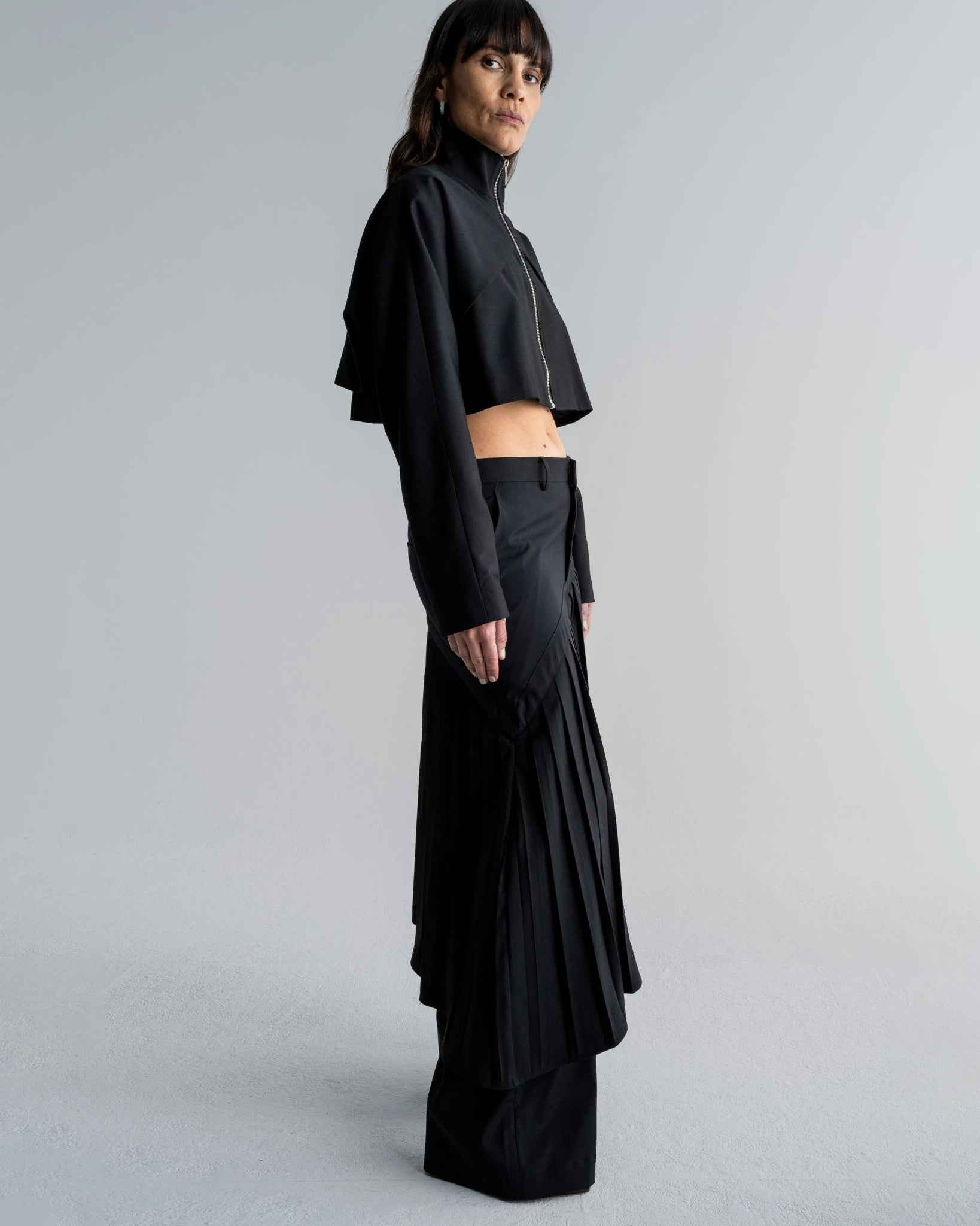 CROPPED CAPE JACKET - WILLIAM FAN