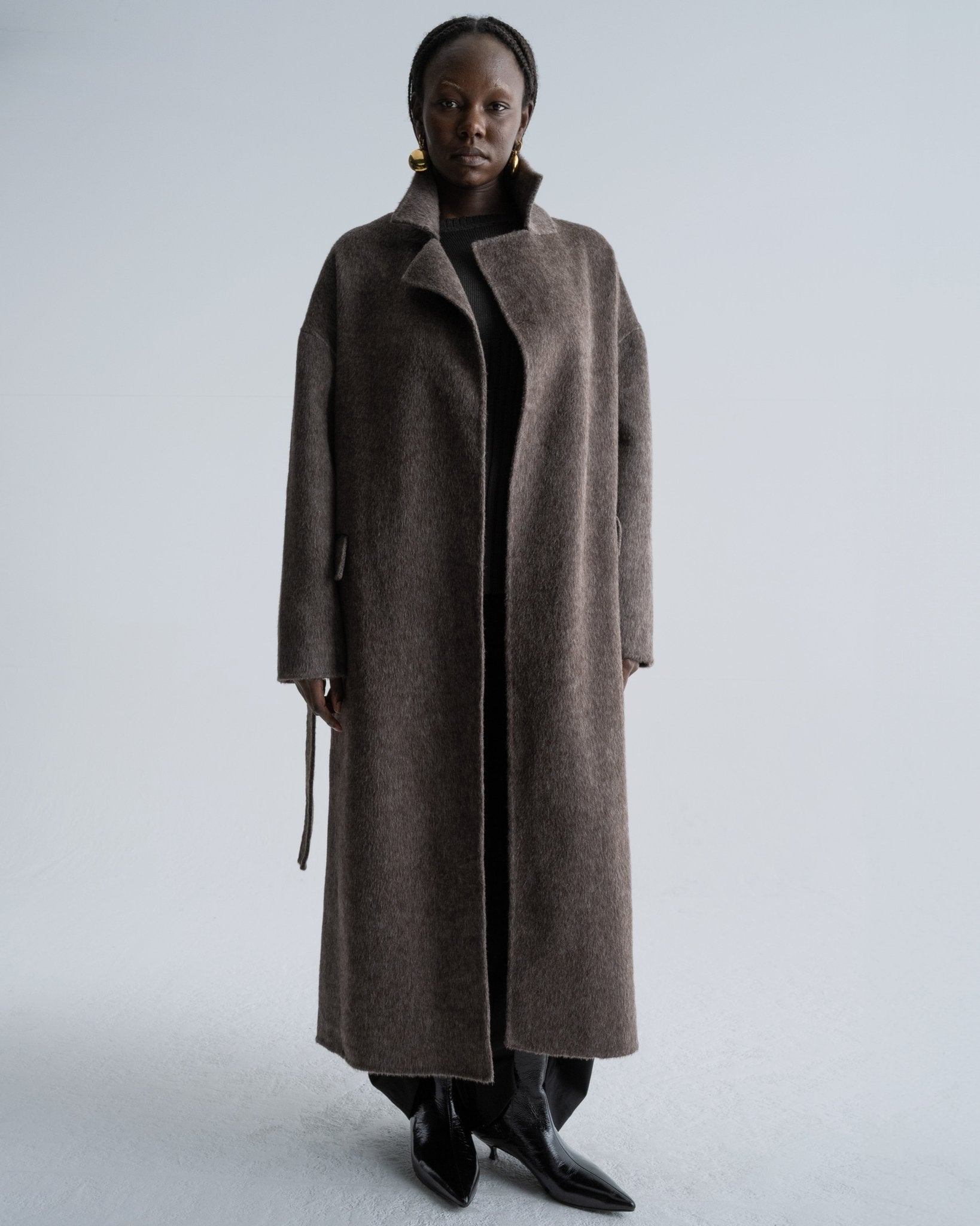 HYKE】double face coat Coat | Wool Scarf fashion Róhe