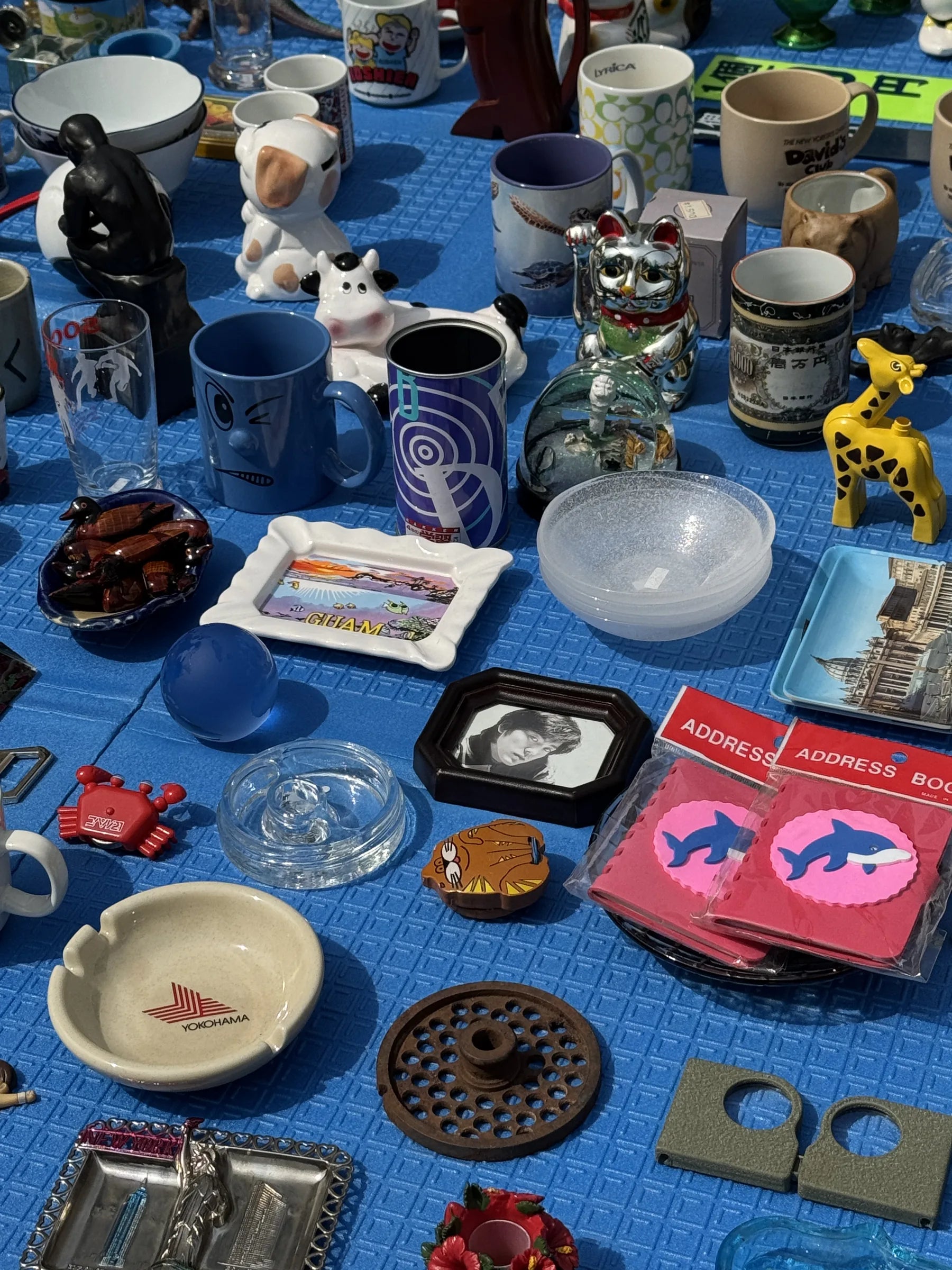Flea market finds on blue