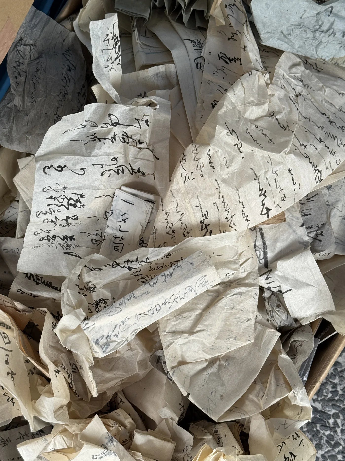 Found objects — calligraphy papers